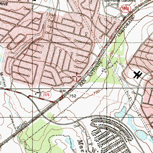 Topographic Map of Camelot Volunteer Fire and Rescue, TX