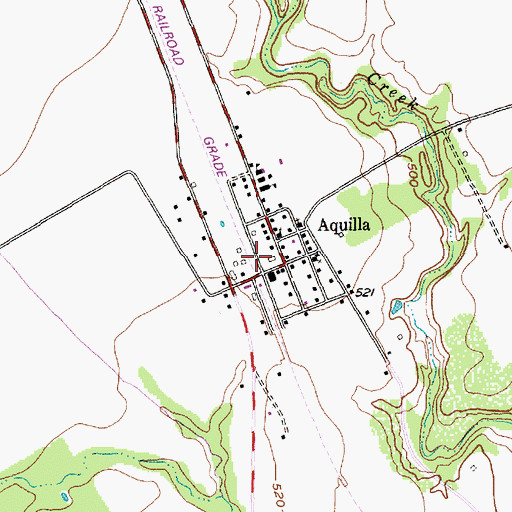 Topographic Map of Aquilla Volunteer Fire Department, TX