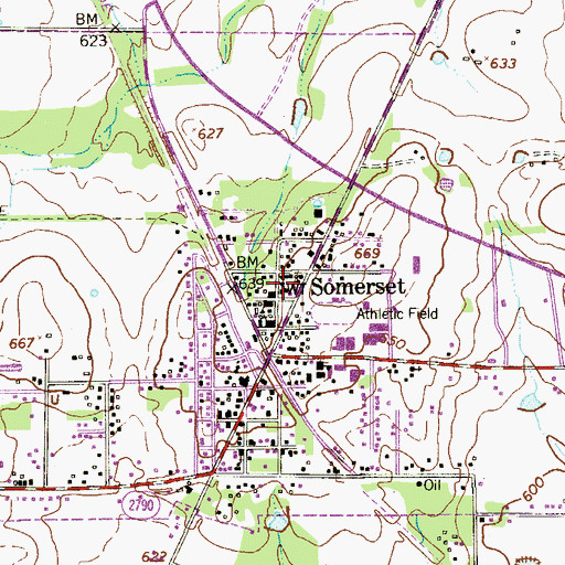 Topographic Map of Somerset Volunteer Fire Department, TX