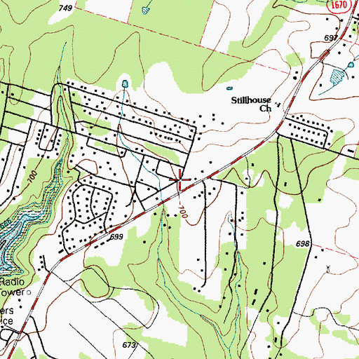 Topographic Map of Stillhouse Volunteer Fire Department, TX