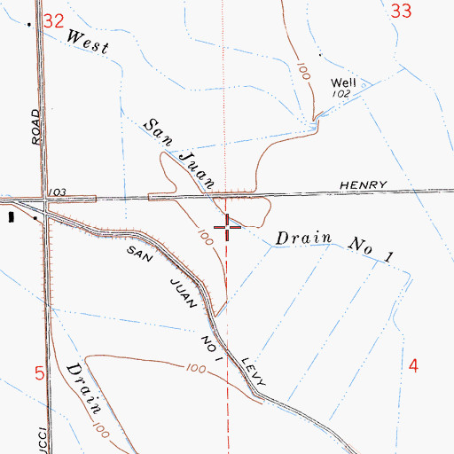 Topographic Map of West San Juan Drain Number One, CA