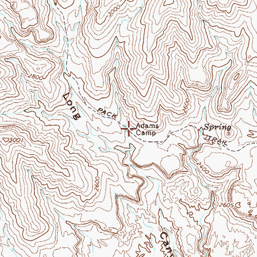 Topographic Map of Adams Camp, AZ