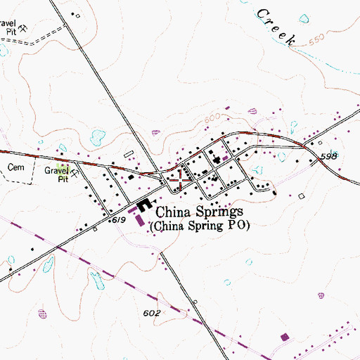 Topographic Map of China Spring Volunteer Fire Department and Rescue Service, TX