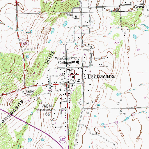 Topographic Map of Tehuacana Volunteer Fire Department, TX