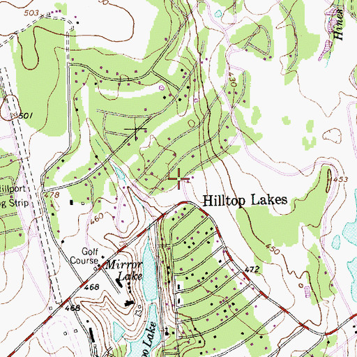 Topographic Map of Hilltop Lakes Volunteer Fire Department, TX