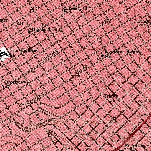 Topographic Map of Waco Fire Department Station 6, TX