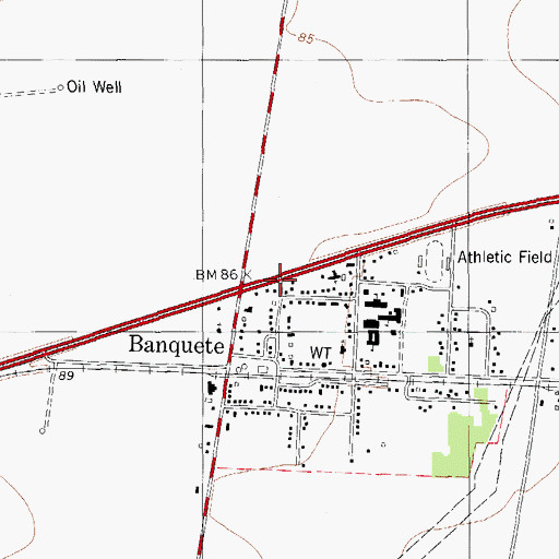 Topographic Map of Banquete Fire Station, TX