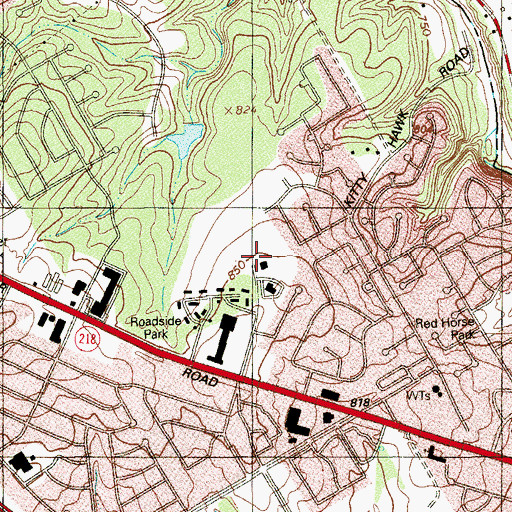 Topographic Map of Universal City Fire Department, TX