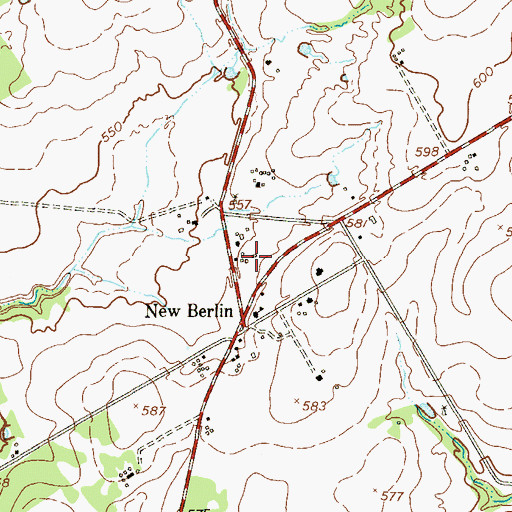 Topographic Map of New Berlin Volunteer Fire Department Station 1, TX