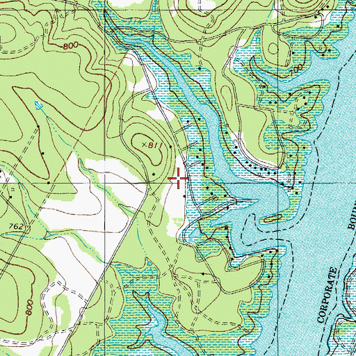 Topographic Map of North Lake Travis Fire and Rescue Station 107, TX