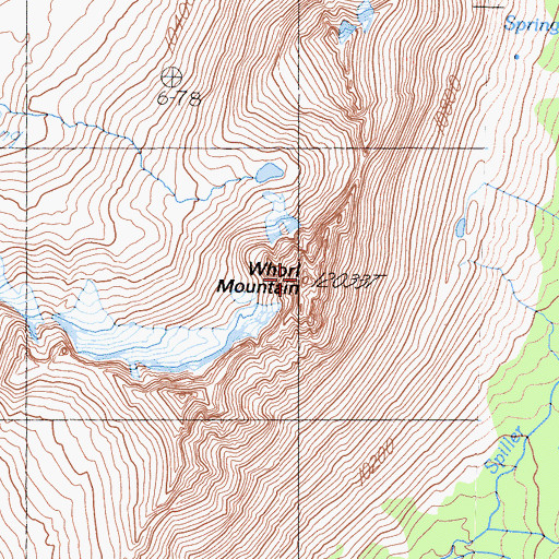 Topographic Map of Whorl Mountain, CA