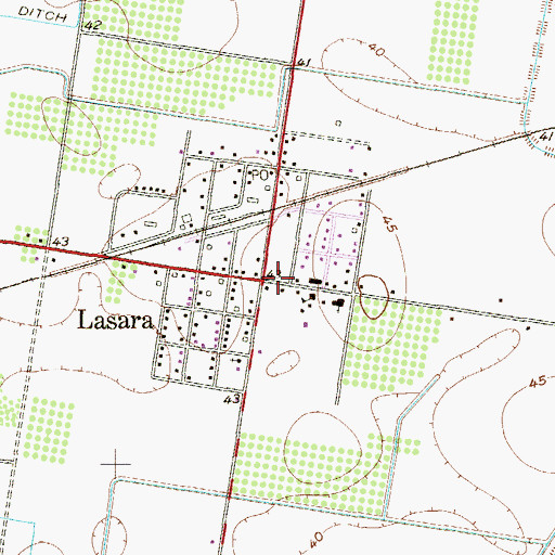 Topographic Map of Lasara Volunteer Fire Department, TX