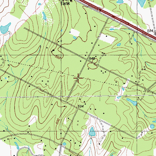 Topographic Map of Bluebonnet Volunteer Fire Department Still Forest Station, TX
