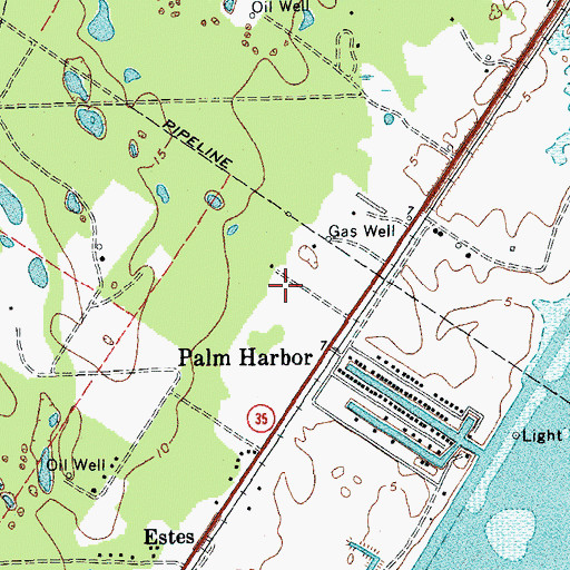 Topographic Map of Rockport Volunteer Fire Department South Station, TX