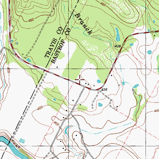 Topographic Map of Bluebonnet Volunteer Fire Department 969 Station, TX