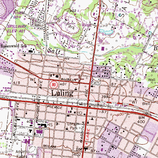 Topographic Map of Luling Fire Department Station 2, TX