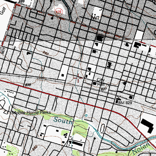 Topographic Map of Killeen Fire Department Station 1, TX