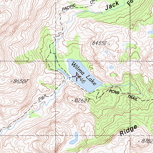 Topographic Map of Wilma Lake, CA