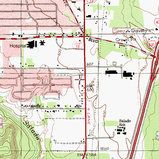 Topographic Map of San Antonio Fire Department Station 20, TX