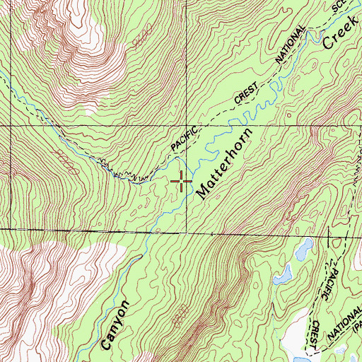 Topographic Map of Wilson Creek, CA