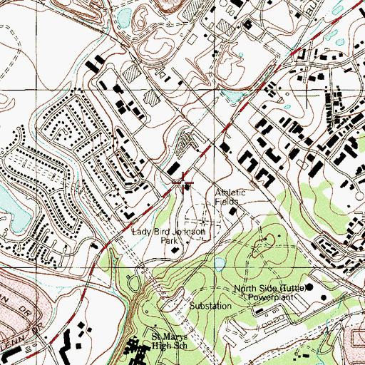 Topographic Map of San Antonio Fire Department Station 39, TX
