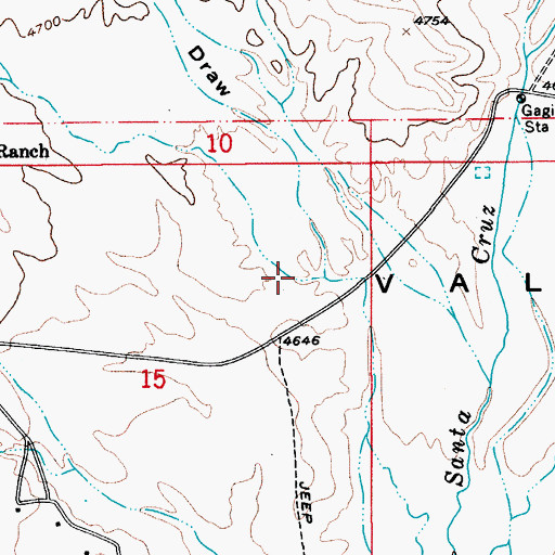 Topographic Map of Adams Canyon, AZ