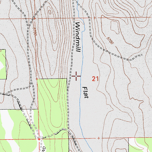 Topographic Map of Windmill Flat, CA