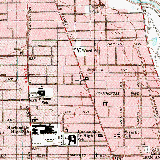 Topographic Map of San Antonio Fire Department Station 21, TX