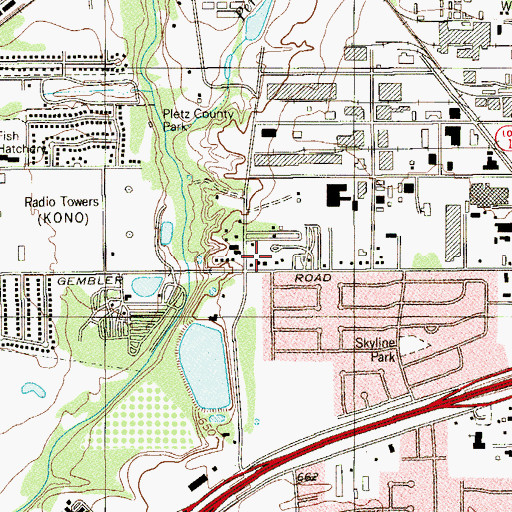 Topographic Map of San Antonio Fire Department Station 30, TX