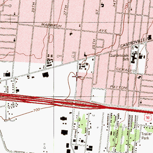 Topographic Map of San Antonio Fire Department Station 33, TX