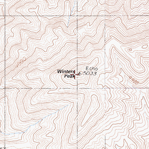 Topographic Map of Winters Peak, CA