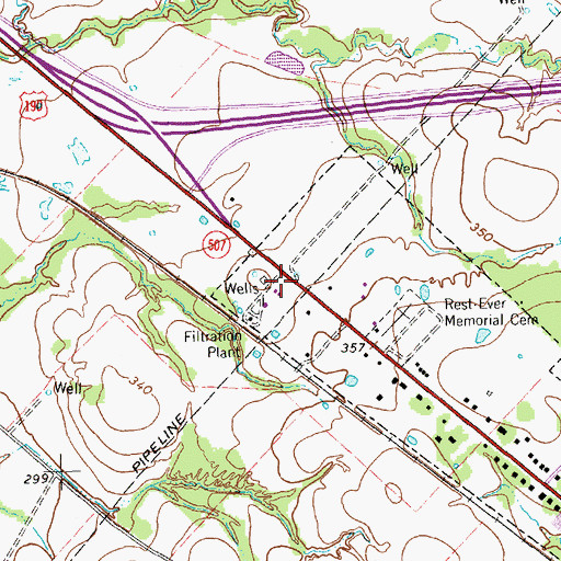 Topographic Map of Bryan Fire Department Station 4, TX