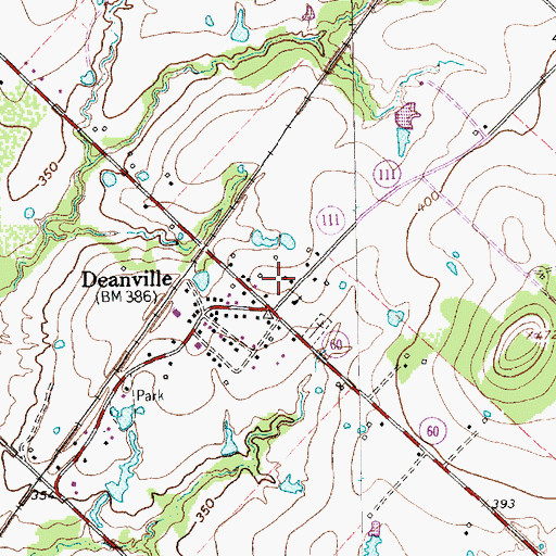 Topographic Map of Deanville Volunteer Fire Department, TX