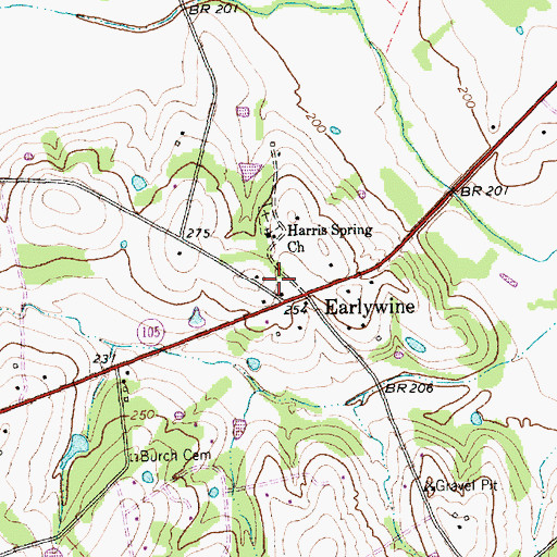 Topographic Map of Meyersville Volunteer Fire Department, TX