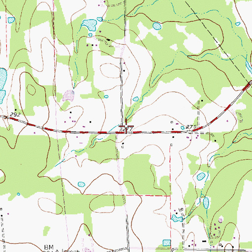 Topographic Map of Tri County Fire Department Station 2, TX