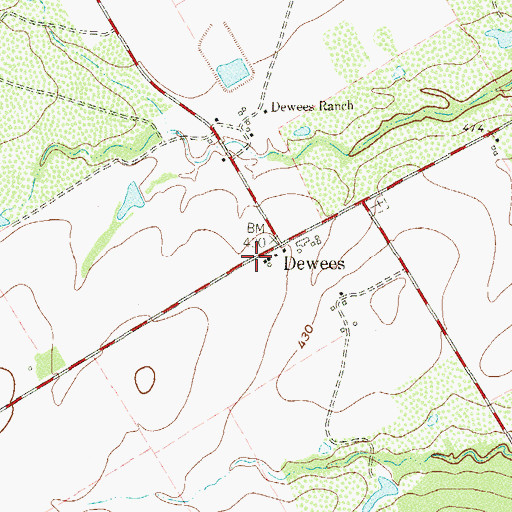 Topographic Map of Three Oaks Volunteer Fire Department, TX