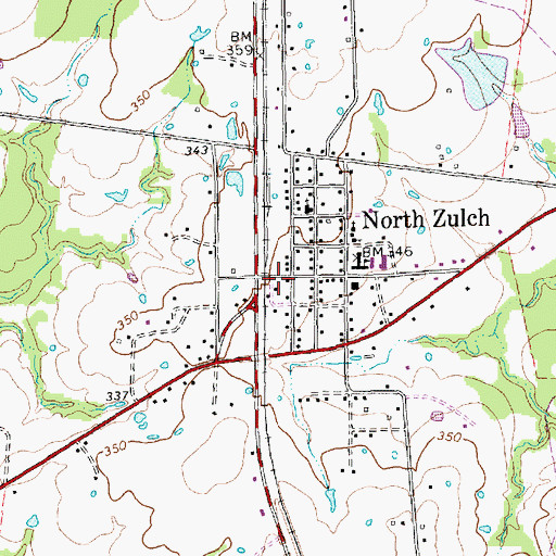 Topographic Map of North Zulch Volunteer Fire Department, TX