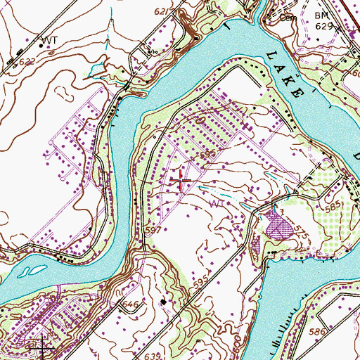Topographic Map of Lake Dunlap Area Volunteer Fire Department, TX