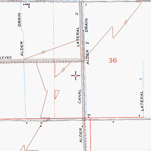 Topographic Map of Alder Canal Lateral Two, CA