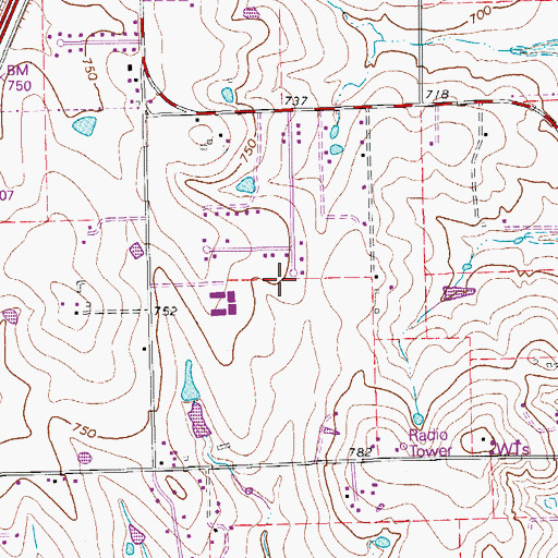 Topographic Map of Buda Volunteer Fire Department Station 2, TX