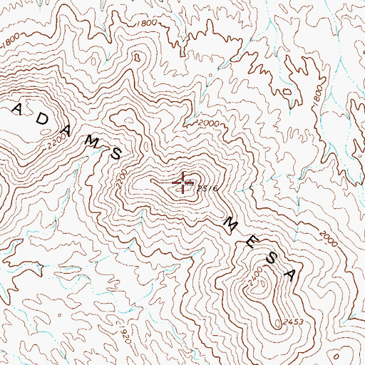 Topographic Map of Adams Mesa, AZ