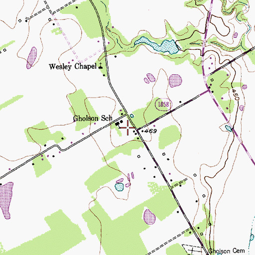 Topographic Map of Gholson Volunteer Fire Department, TX
