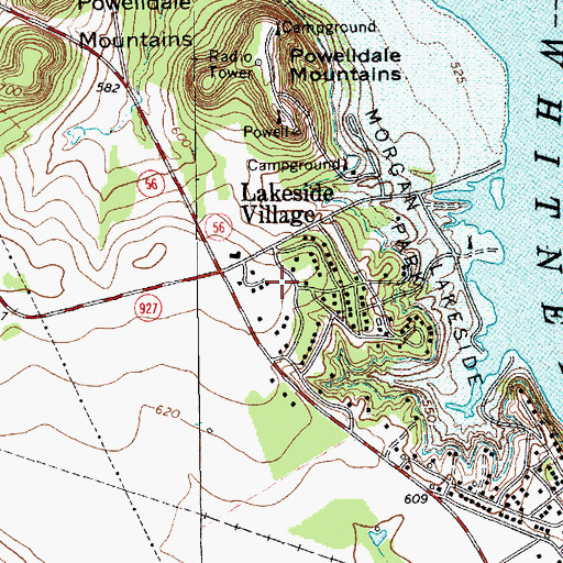 Topographic Map of Lakeside Village Area Volunteer Fire Department, TX