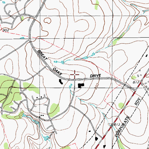 Topographic Map of Sam Bass Volunteer Fire Department Station 2, TX
