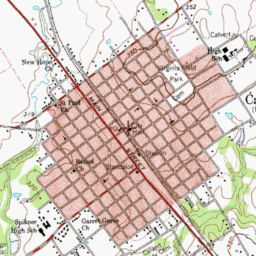 Topographic Map of Calvert Volunteer Fire Department, TX