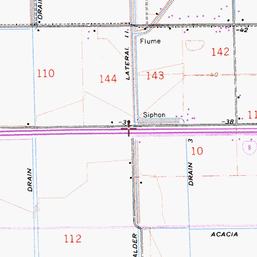 Topographic Map of Alder Lateral Eleven, CA