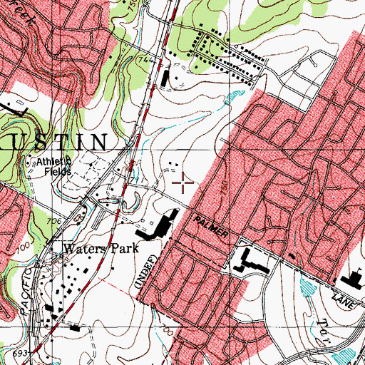 Topographic Map of Austin Fire Department Station 28, TX