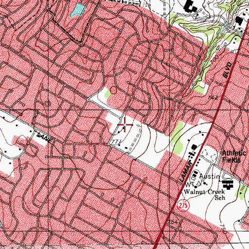 Topographic Map of Austin Fire Department Station 30, TX