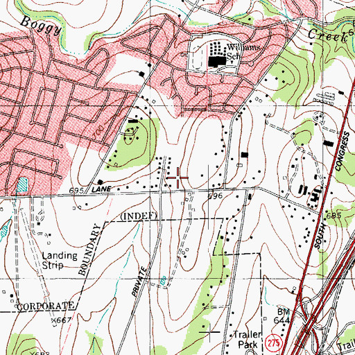 Topographic Map of Austin Fire Department Station 36, TX