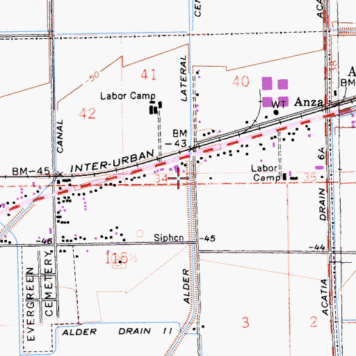 Topographic Map of Alder Lateral Seven, CA